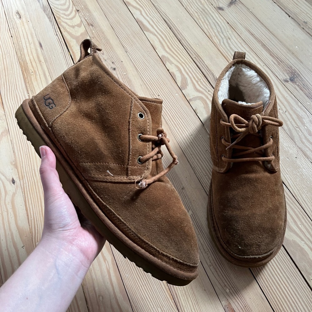 UGG Neumel Chukka Boots Mens 12 Chestnut Suede Lace Up Ankle Boot 3236